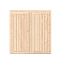 Vuren dichte dubbele deur Prestige 201x209 cm. scharnieren RVS beslag kleurloos geimpregneerd. ~