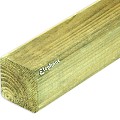 Vuren paal 6,9x6,9 cm bruin geïmpregneerd