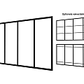 Industriële glaspui E zwart gecoat aluminium raamwerk 371x224 cm. ~