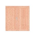 Douglas dichte dubbele deur Prestige 201x209 cm. scharnieren RVS beslag onbehandeld. ~