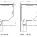 SunMaster Screen Square 100 motor (LT50-12 rpm) (HxB) 240x100 cm. ~