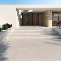 Zwembadrand recht Selene Blanco 120x31,5x1,4 cm. Antislip ~