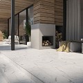 Zwembadrand recht Marble Carrara Blanco 120x31,5x1,4 cm. Antislip ~