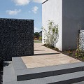Donker grijs graniet G654 traptrede gevlamd 100x35x15 cm. ~