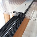 Pext Polycarbonaat Dakpakket - 7060x4000 muuraanbouw - blank aluminium - excl. glas ~
