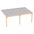Pext Veranda Douglas - 3060x3500 muuraanbouw - staanders 14x14 cm - zwart - polycarbonaat helder ~