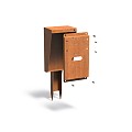 Connection post CorTen 196x171,5x675 mm.