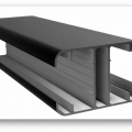Dual Straight aluminium Slim Line H-paal zwart 270 cm. ~
