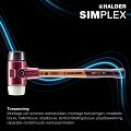 Halder Simplex hamer rubber composiet / nylon compleet 30 mm. ~
