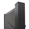 Elephant schutting Modular Evo houtcomposiet 180x180 cm Antraciet, antraciet profielen ~