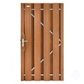 Bangkirai tuindeur recht met stalen frame 52x1000x1800mm V-groef / incl. beslag bc ~