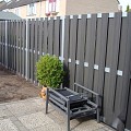 WPC-antraciet FSC tuinscherm "Design" recht 14L 13mm met alu liggers 39x1800x1800mm bc ~