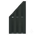 WPC-antraciet FSC tuinscherm "Design" schuin 7L 13mm met alu-antra liggers 39x900x1800mm bc ~