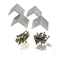Aluminium beslagset hoek (tbv tuinhekken) 4 stuks in blisterverpakking bc ~
