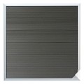 Wpc-Antraciet Fsc Tuinscherm Forte Recht 40X1800X1800 mm met aluminium kader (alu kleur)~