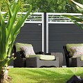 WPC-antraciet FSC tuinscherm "Forte" recht 45x1800x1800mm met trellis bc ~