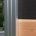 Aluminium paal "Modular" 68x68x1800mm (tbv scherm 1800 hoog) in folie bc ~