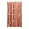 Hardhout FSC tuindeur "stripes" recht 28L 15mm 45x900x1800mm glad / RVS bc ~