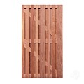 Hardhout FSC tuindeur "stripes" recht 28L 15mm 45x900x1800mm glad / RVS bc ~