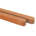 Bangkirai paal geschaafd afgeronde kop 110x110x1800mm glad bc ~