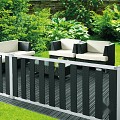 WPC-antraciet FSC tuinhek "Design" 10L 14mm 17x1800x800mm RVS bc ~