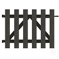 WPC-antraciet FSC tuinpoort "Luxe" met alu-antra liggers 23x1000x800mm incl. beslag (RVS schr) bc ~