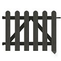 WPC-antraciet FSC tuinpoort "Class" rond alu-antra liggers 23x1000x800mm incl. beslag (RVS schr) bc ~