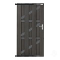 WPC-antraciet FSC tuindeur "Basic" recht met alu- antra liggers 29x900x1800mm incl. beslag bc ~