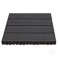 WPC-antraciet FSC tuintegel 4L 11mm click 24x300x300mm groef 4st/set RVS bc ~