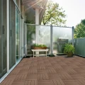 WPC-bruin FSC tuintegel 4L 11mm click 24x300x300mm groef 4st/set RVS bc ~