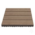WPC-bruin FSC tuintegel 4L 11mm click 24x300x300mm groef 4st/set RVS bc ~