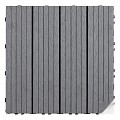 WPC-grijs FSC tuintegel 4L 11mm click 24x300x300mm groef 4st/set RVS bc ~