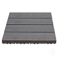 WPC-grijs FSC tuintegel 4L 11mm click 24x300x300mm groef 4st/set RVS bc ~