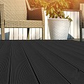 DuoWood vlonderplank Bfl houtcomposiet FSC 25x160x4000mm kleur Antraciet ribbel profiel /vlak ~