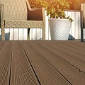 DuoWood vlonderplank Bfl houtcomposiet FSC 25x160x4000mm kleur Teak ribbel profiel /vlak ~