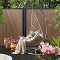 Elephant schutting Stripes houtcomposiet 180x180 cm Oak and Black ~
