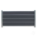 Elephant schutting Modular Evo houtcomposiet 180x97 cm Rock Grey, alu profielen ~