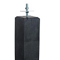 Betonpoer L 18x18x50 cm. antraciet met stelplaat en M20 draadeind ~