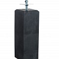 Betonpoer L 18x18x50 cm. antraciet met stelplaat en M20 draadeind ~