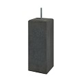 Betonpoer zwart met facet incl bev.plaat 20x20x58 cm. ~