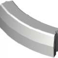 Trottoirband Bochtstuk 13/15x25x78,5cm R=1,5 uitwendig grijs vis~