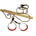 Trapeze hout/ringen in metaal 165 cm ø 12 cm ~