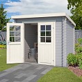 Blokhut Indi 230x230 Platinum Grey-Wit