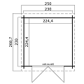 Blokhut Indi 230x230 Platinum Grey-Wit