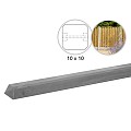Betonpaal glad diamantkop 10x10x280 cm. grijs ongecoat tussenpaal ~