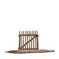 Kastanjehouten poort 100x100 cm. (incl. 2 palen) ~