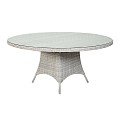 Doncaster	Dining Table met glasplaat 170 cm Ø Weathered Grey ~