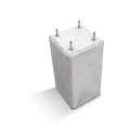 Poer grijs 4 draadeind M10 H-H 14 cm. - 45x23x23 cm. ~
