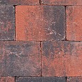 Kobbelstones getrommeld rood-zwart 28x21x7 cm. ~