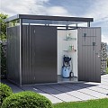 Berging HighLine Gr. H5 donkergrijs met dubbele deur (275x315x222 cm) ~